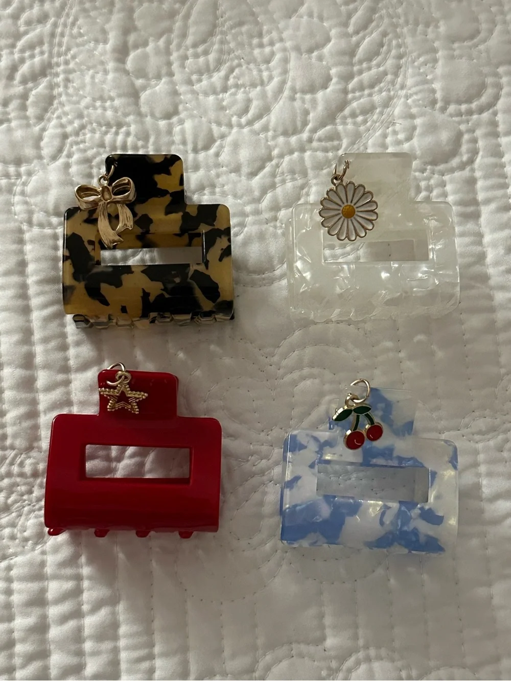 Mini charm hair clips
